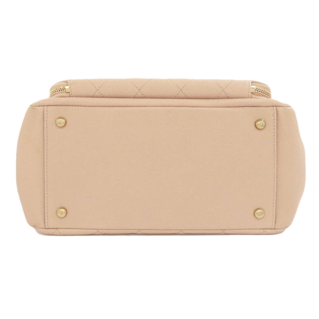 CHANEL Handbag Grained Calfskin Skin beige COCO Mark Gold Metal 2WAY