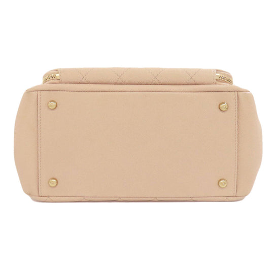 CHANEL Handbag Grained Calfskin Skin beige COCO Mark Gold Metal 2WAY