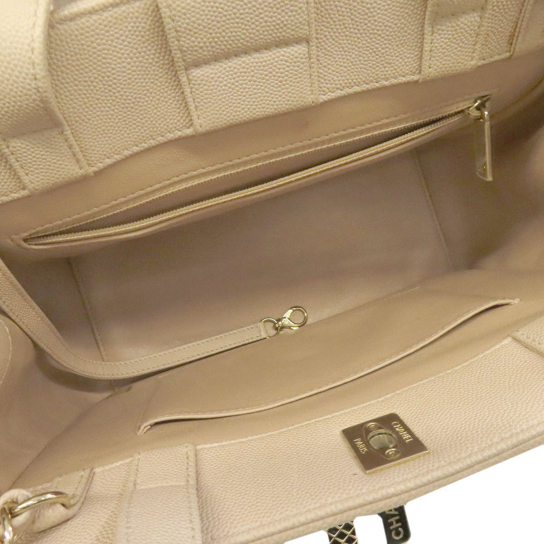 CHANEL Handbag Grained Calfskin Skin beige COCO Mark Gold Metal 2WAY