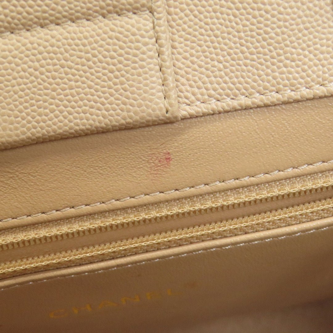 CHANEL Handbag Grained Calfskin Skin beige COCO Mark Gold Metal 2WAY