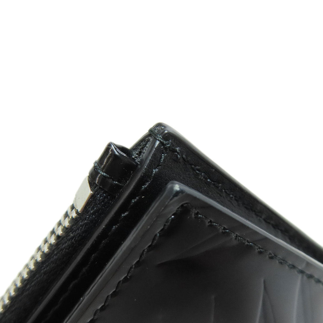 PRADA Bifold Wallet enamel black logo Women(Unisex) Used Authentic