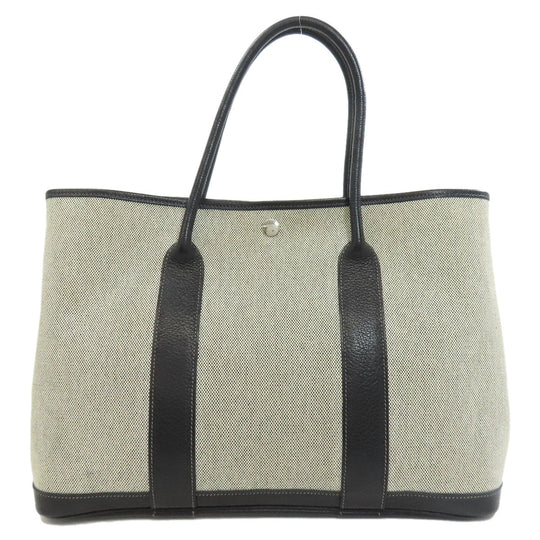 HERMES Tote Bag Tower ash gray Garden Party PM SilverMetal Women Used Authentic