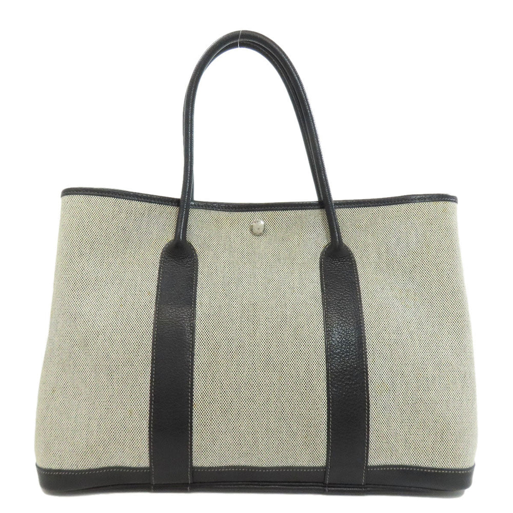 HERMES Tote Bag Tower ash gray Garden Party PM SilverMetal Women Used Authentic