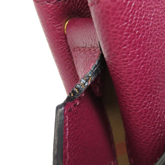 BURBERRY Shoulder Bag leather purple logo Women Used Authentic
