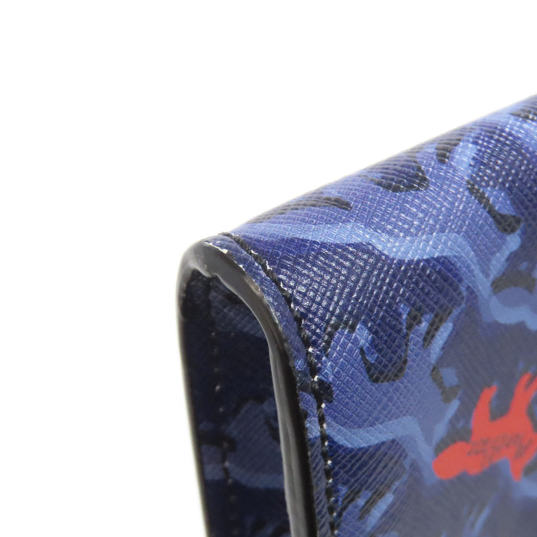 MONTBLANC Clutch bag PVC Navy Maison Kitsune collaboration Women Used Authentic