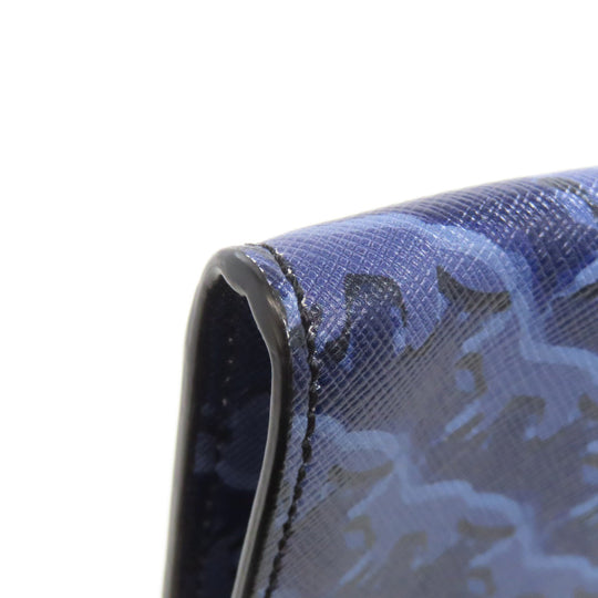 MONTBLANC Clutch bag PVC Navy Maison Kitsune collaboration Women Used Authentic