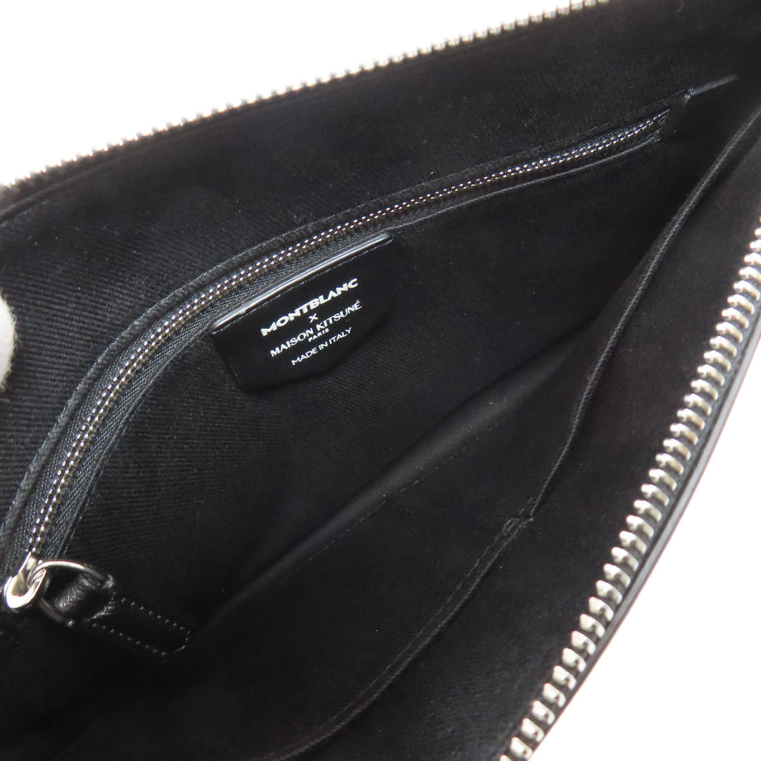 MONTBLANC Clutch bag PVC Navy Maison Kitsune collaboration Women Used Authentic