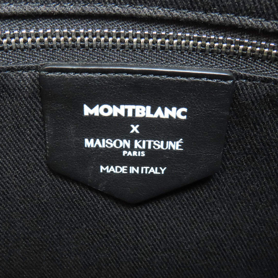 MONTBLANC Clutch bag PVC Navy Maison Kitsune collaboration Women Used Authentic