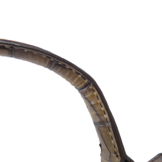 MAX MARA Tote Bag leather Brown Embossing Women Used Authentic