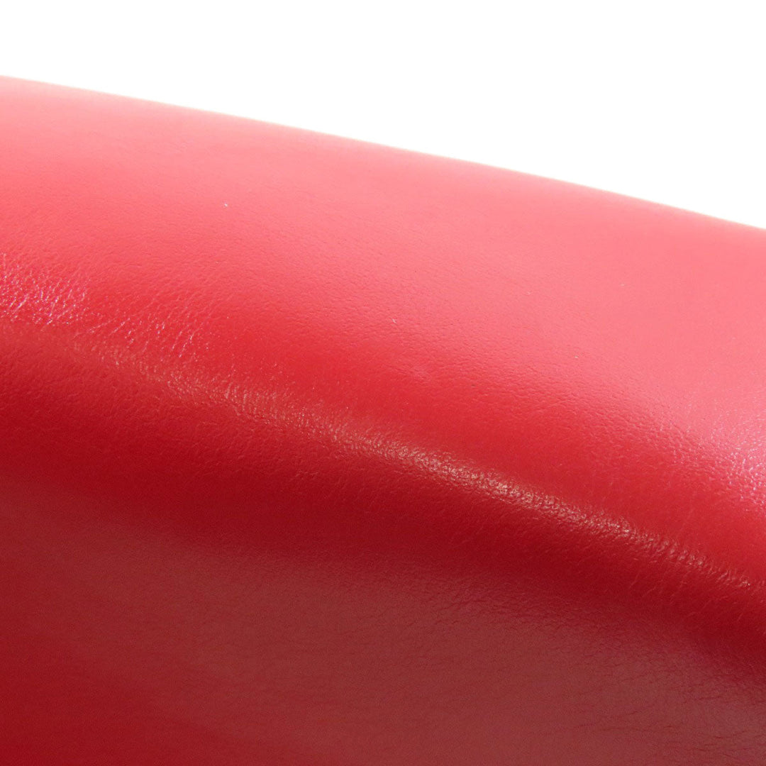 PRADA Shoulder Bag leather Red Lip mark Women Used Authentic