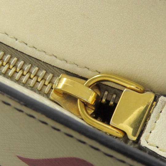 PRADA Shoulder Bag leather Red Lip mark Women Used Authentic