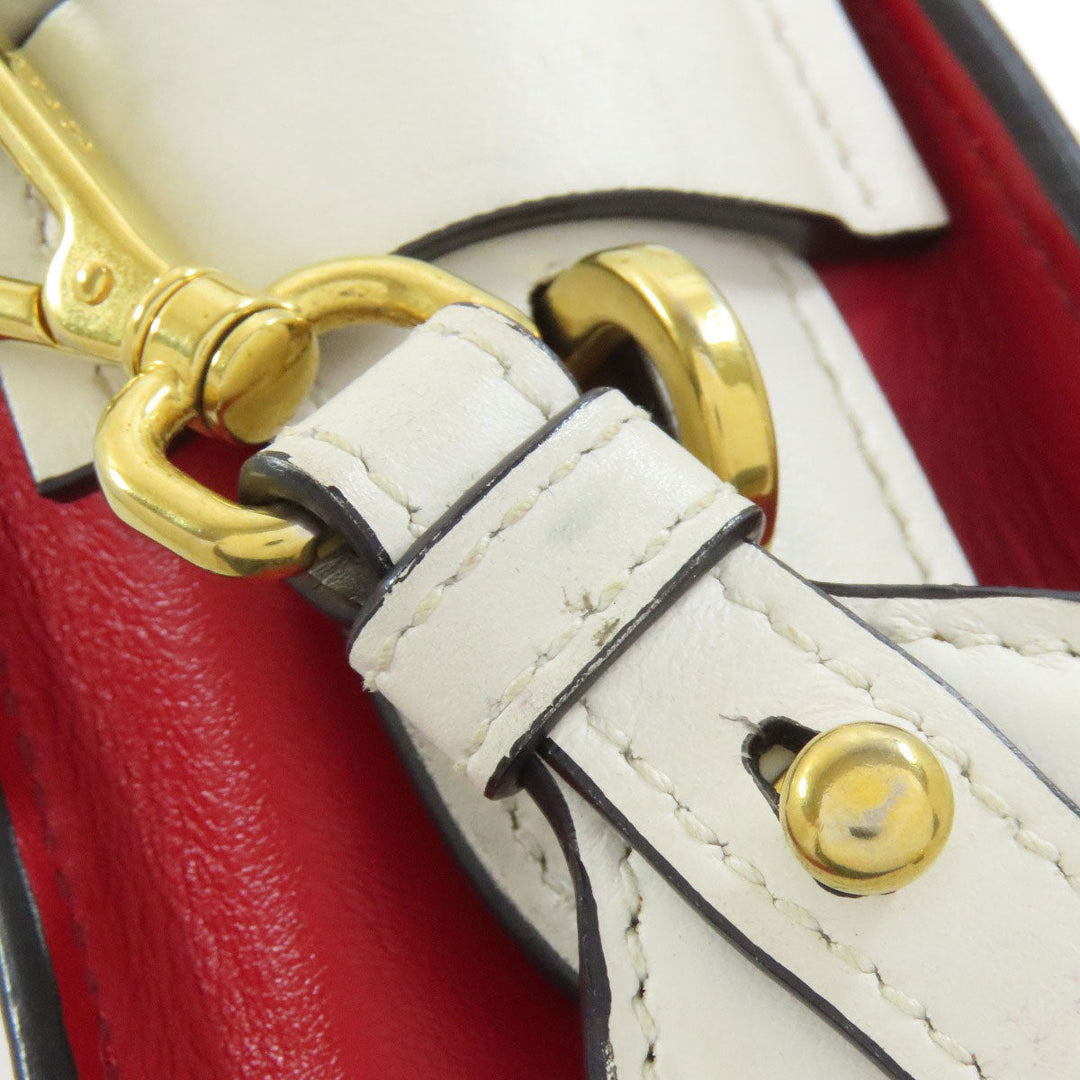 PRADA Shoulder Bag leather Red Lip mark Women Used Authentic