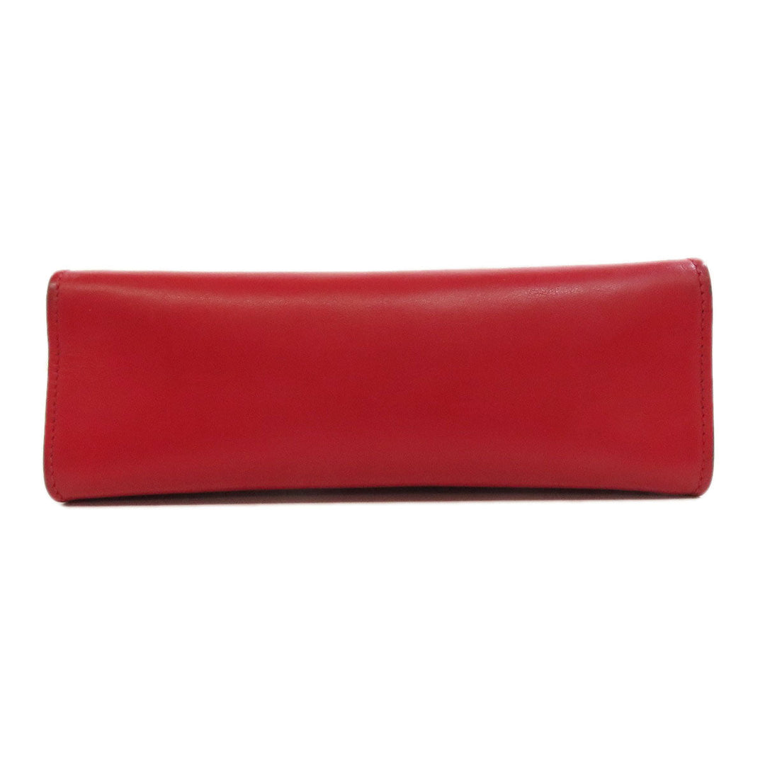 PRADA Shoulder Bag leather Red Lip mark Women Used Authentic