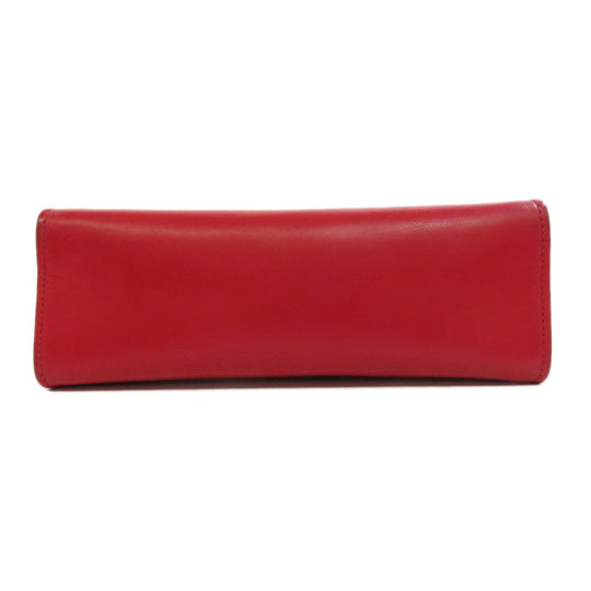 PRADA Shoulder Bag leather Red Lip mark Women Used Authentic