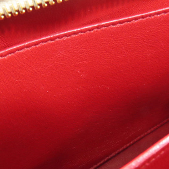 PRADA Shoulder Bag leather Red Lip mark Women Used Authentic