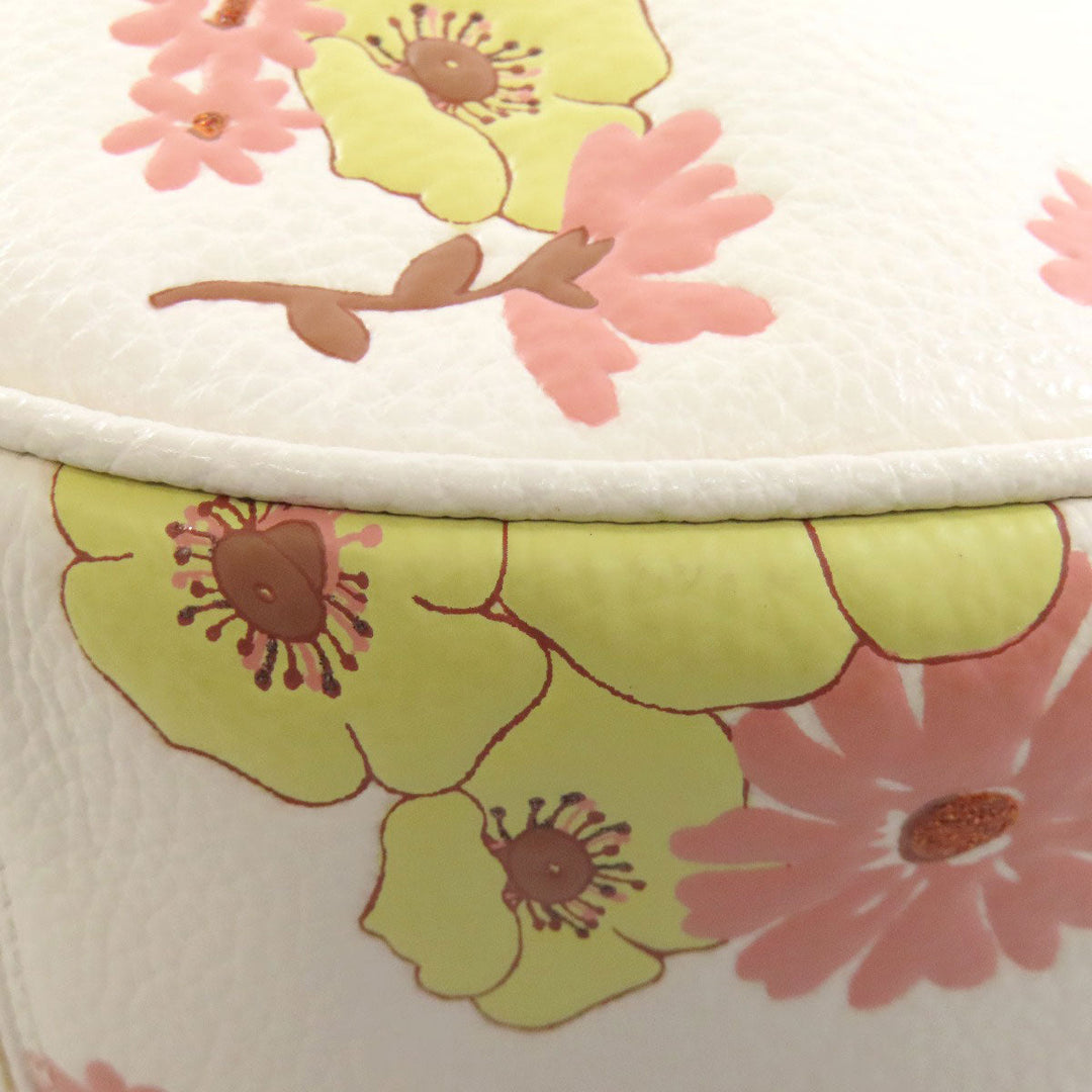 COACH Shoulder Bag CI104 leather white MAHLE HOBO FLORAL CLUSTERS PRINT 2WAY Women Used Authentic