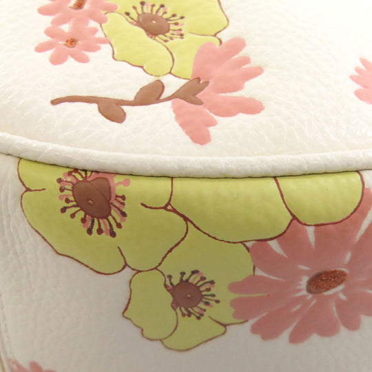 COACH Shoulder Bag CI104 leather white MAHLE HOBO FLORAL CLUSTERS PRINT 2WAY Women Used Authentic