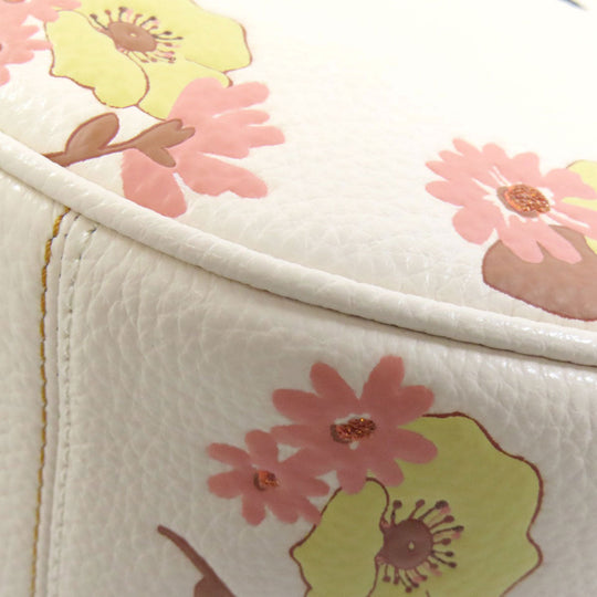 COACH Shoulder Bag CI104 leather white MAHLE HOBO FLORAL CLUSTERS PRINT 2WAY Women Used Authentic