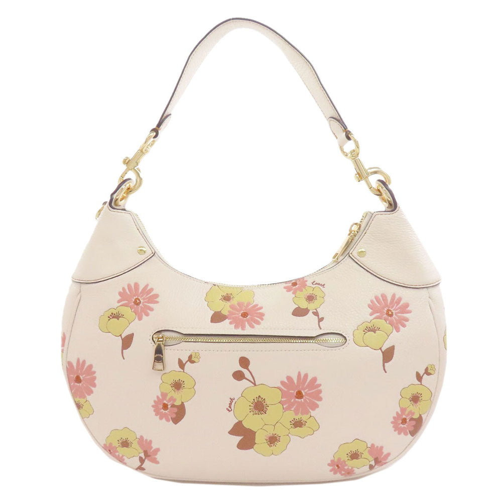 COACH Shoulder Bag CI104 leather white MAHLE HOBO FLORAL CLUSTERS PRINT 2WAY Women Used Authentic