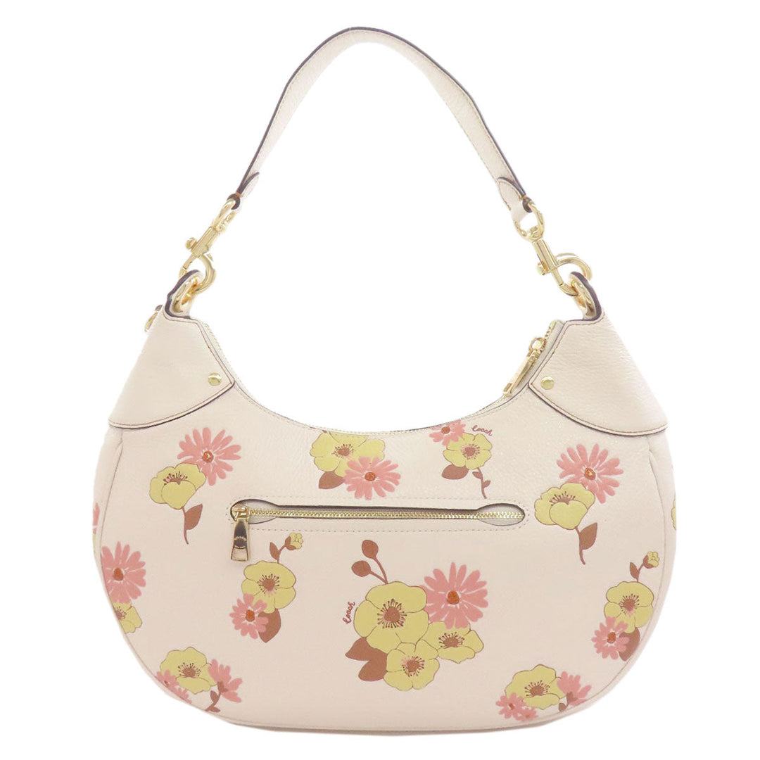 COACH Shoulder Bag CI104 leather white MAHLE HOBO FLORAL CLUSTERS PRINT 2WAY Women Used Authentic