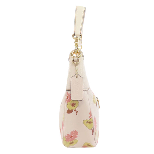 COACH Shoulder Bag CI104 leather white MAHLE HOBO FLORAL CLUSTERS PRINT 2WAY Women Used Authentic