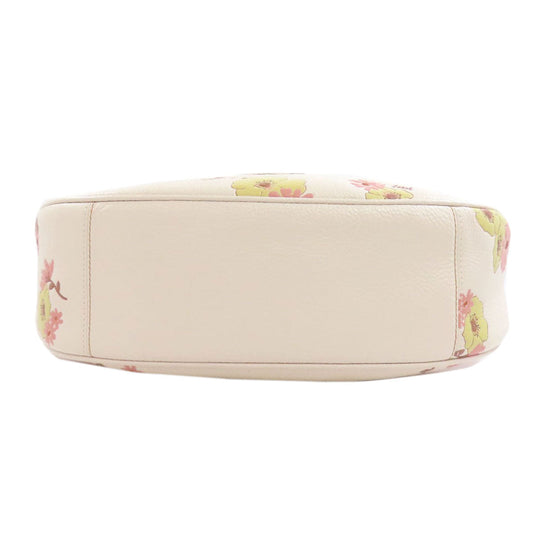 COACH Shoulder Bag CI104 leather white MAHLE HOBO FLORAL CLUSTERS PRINT 2WAY Women Used Authentic