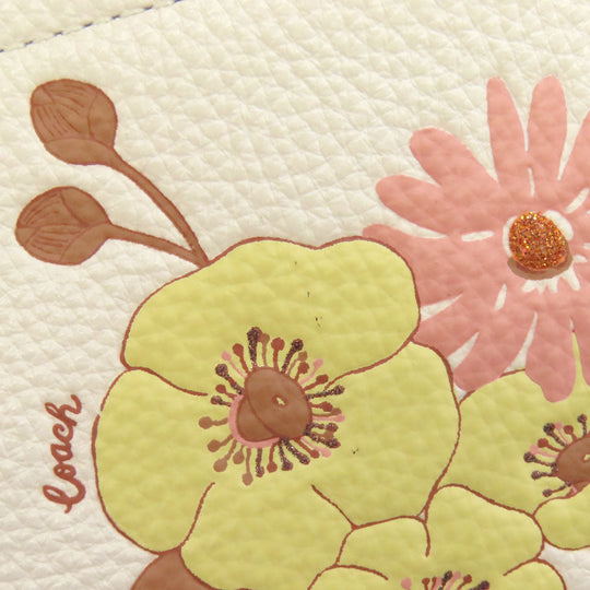 COACH Shoulder Bag CI104 leather white MAHLE HOBO FLORAL CLUSTERS PRINT 2WAY Women Used Authentic