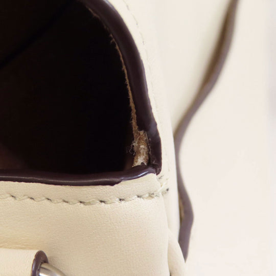 COACH Shoulder Bag CR098 leather white Pace Messenger Bag Women Used Authentic