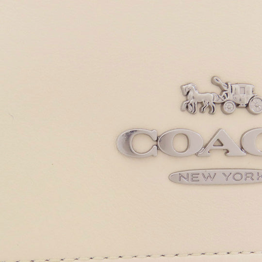 COACH Shoulder Bag CR098 leather white Pace Messenger Bag Women Used Authentic