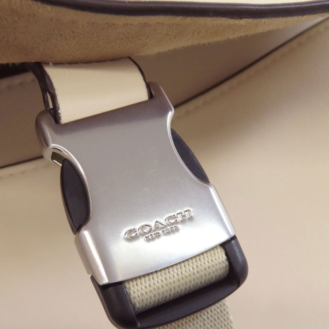 COACH Shoulder Bag CR098 leather white Pace Messenger Bag Women Used Authentic