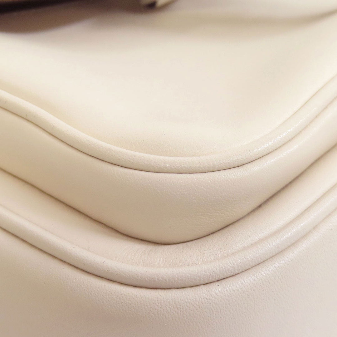 COACH Shoulder Bag CR098 leather white Pace Messenger Bag Women Used Authentic