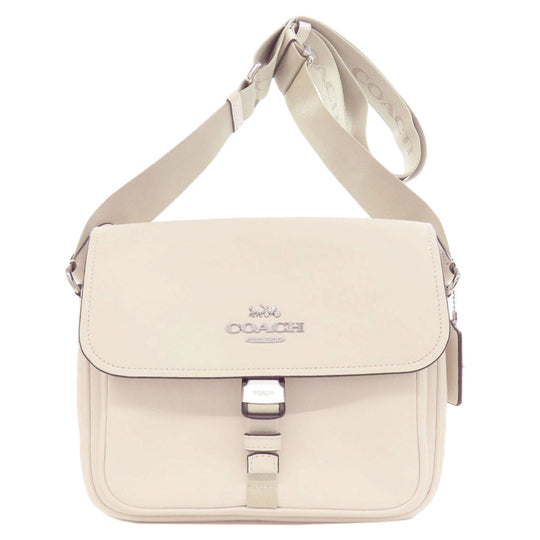 COACH Shoulder Bag CR098 leather white Pace Messenger Bag Women Used Authentic