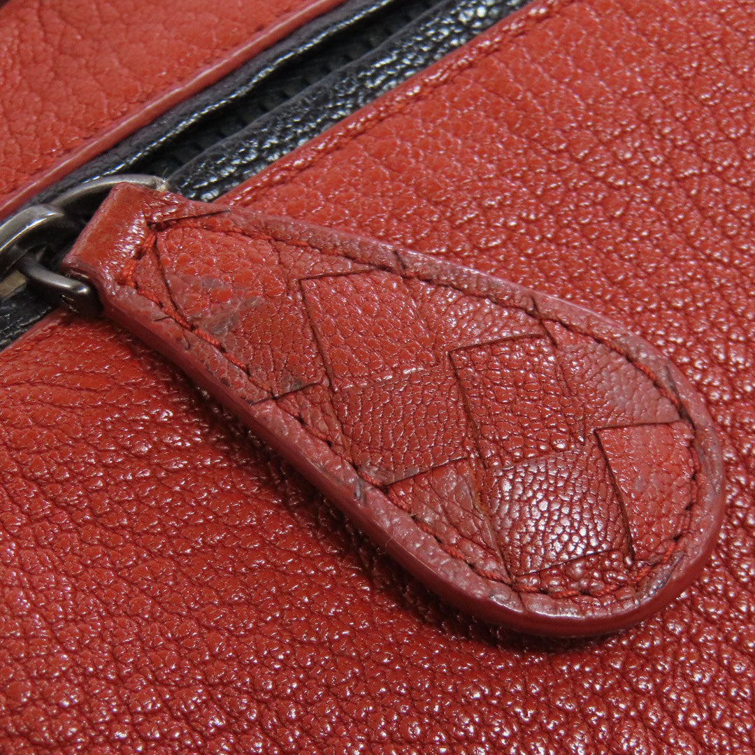 BOTTEGAVENETA Handbag leather Brown logo Women Used Authentic