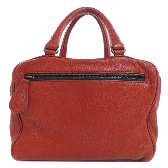 BOTTEGAVENETA Handbag leather Brown logo Women Used Authentic