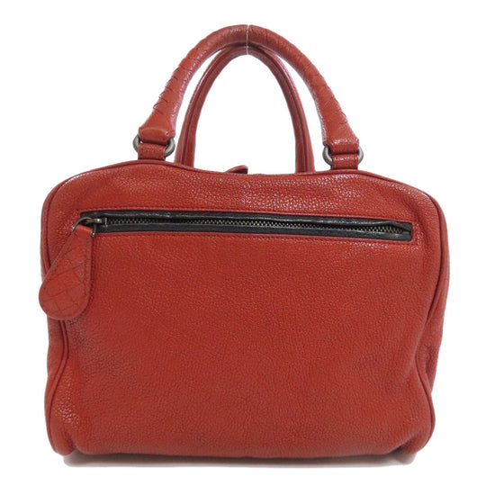 BOTTEGAVENETA Handbag leather Brown logo Women Used Authentic