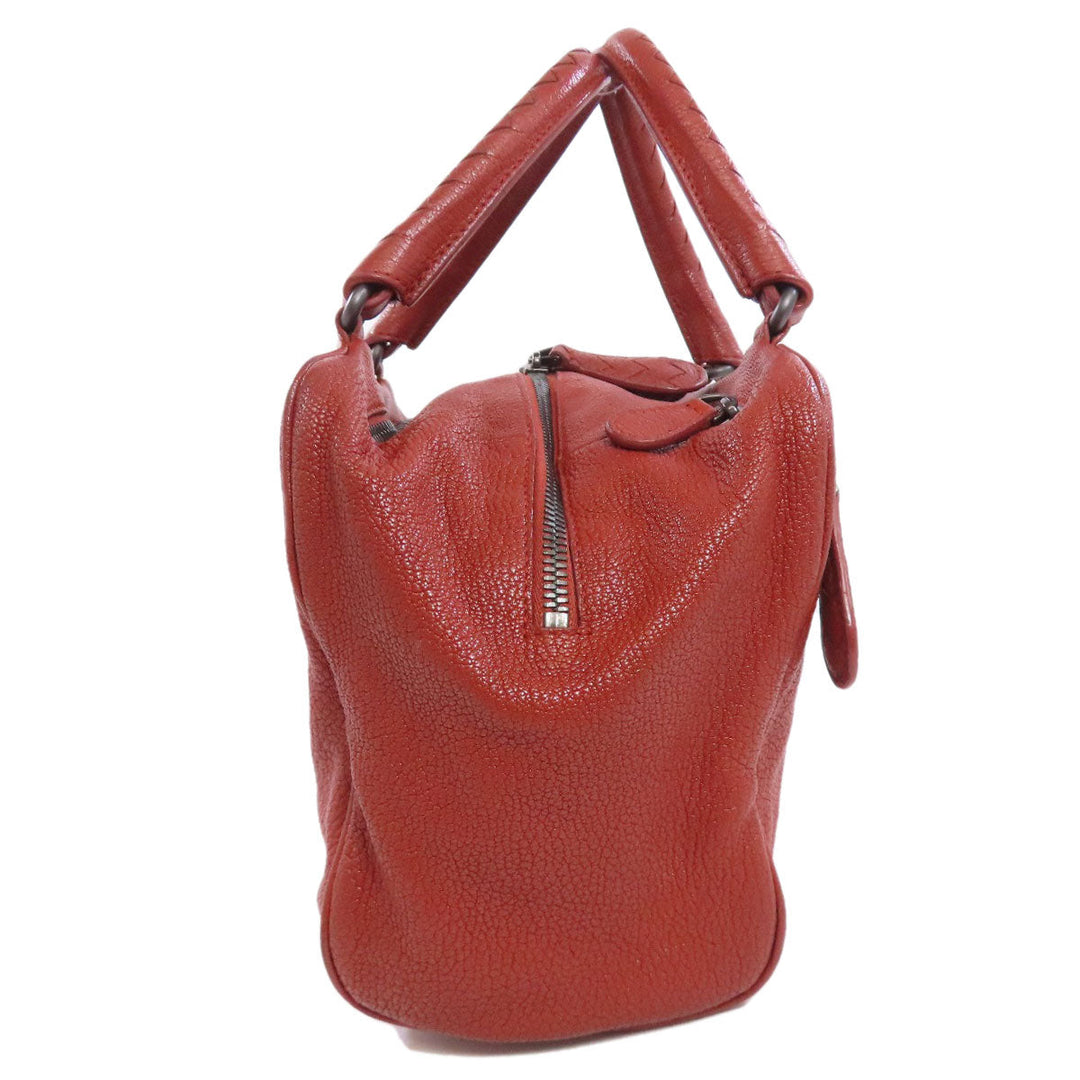BOTTEGAVENETA Handbag leather Brown logo Women Used Authentic