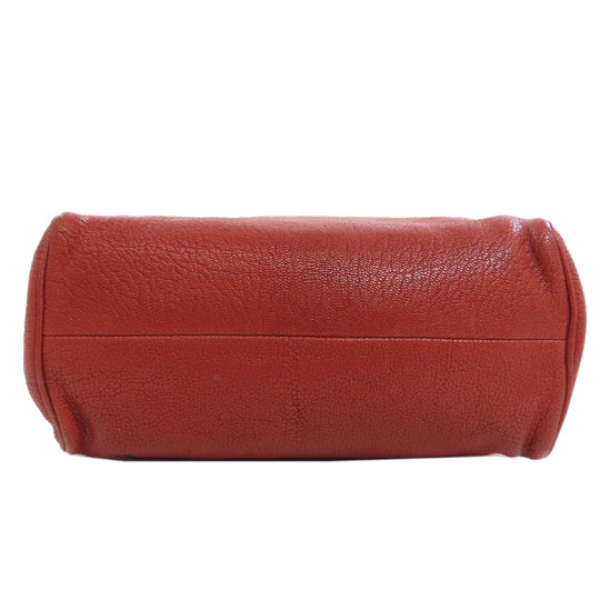 BOTTEGAVENETA Handbag leather Brown logo Women Used Authentic