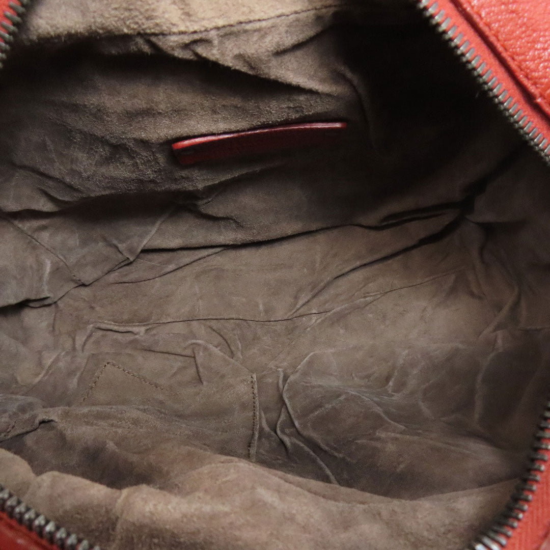 BOTTEGAVENETA Handbag leather Brown logo Women Used Authentic