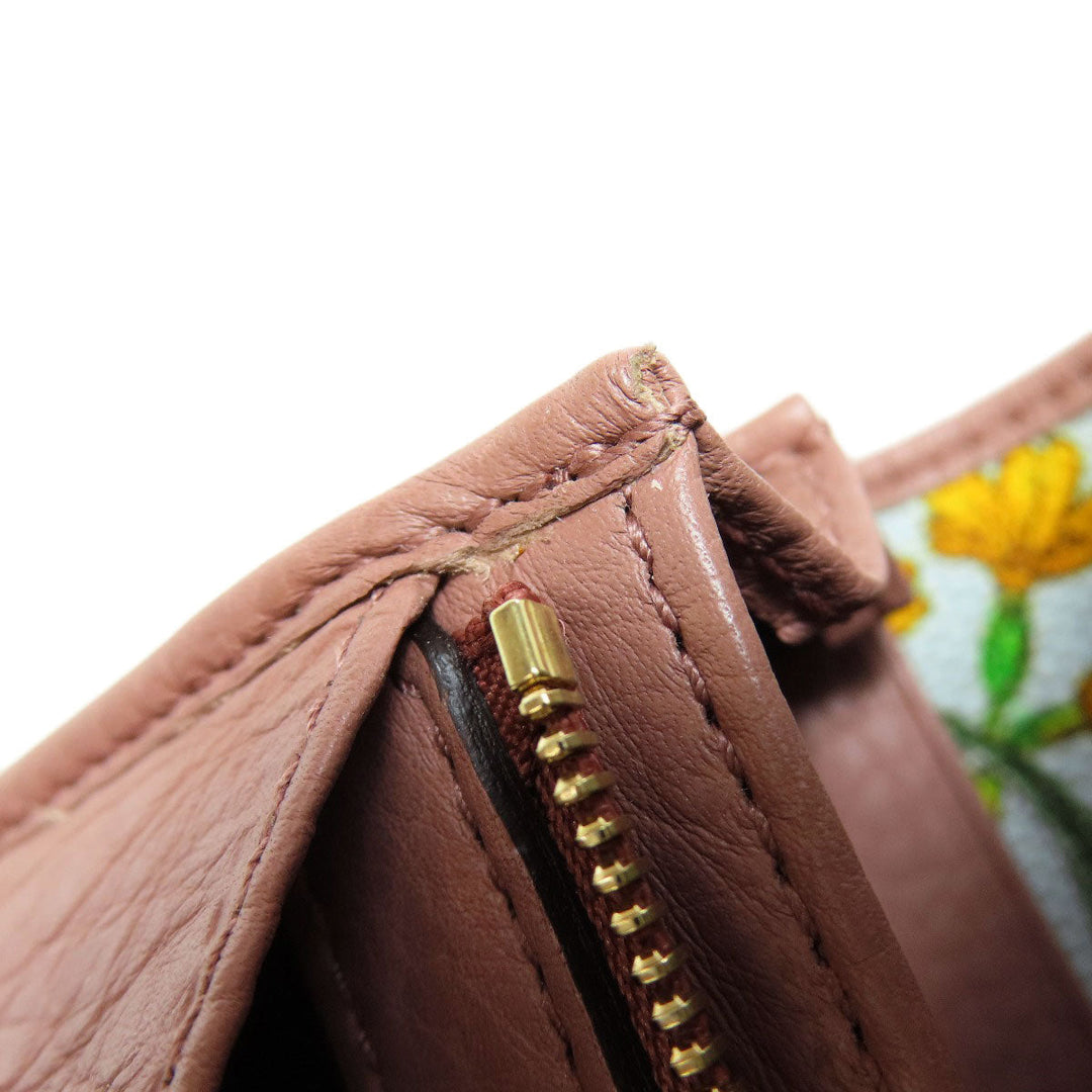 GUCCI Long Wallet Purse 376186 leather pink Swing Women Used Authentic