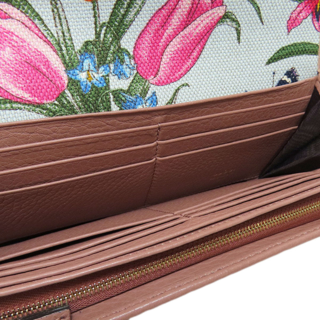 GUCCI Long Wallet Purse 376186 leather pink Swing Women Used Authentic