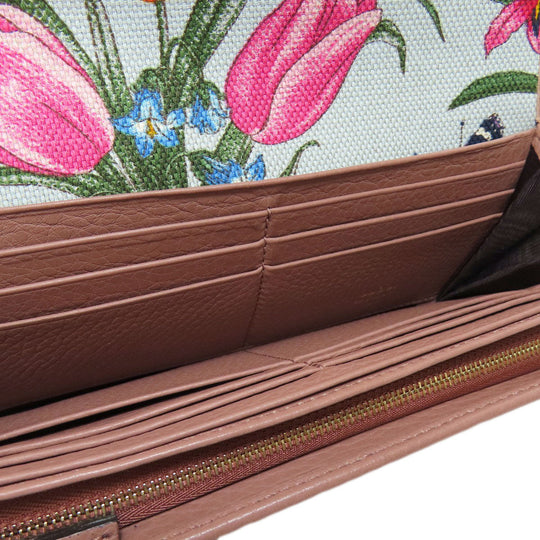 GUCCI Long Wallet Purse 376186 leather pink Swing Women Used Authentic