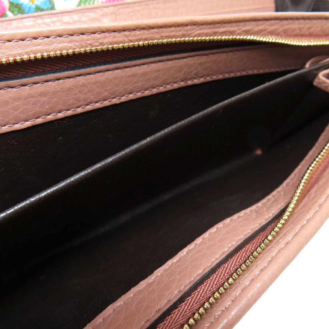 GUCCI Long Wallet Purse 376186 leather pink Swing Women Used Authentic