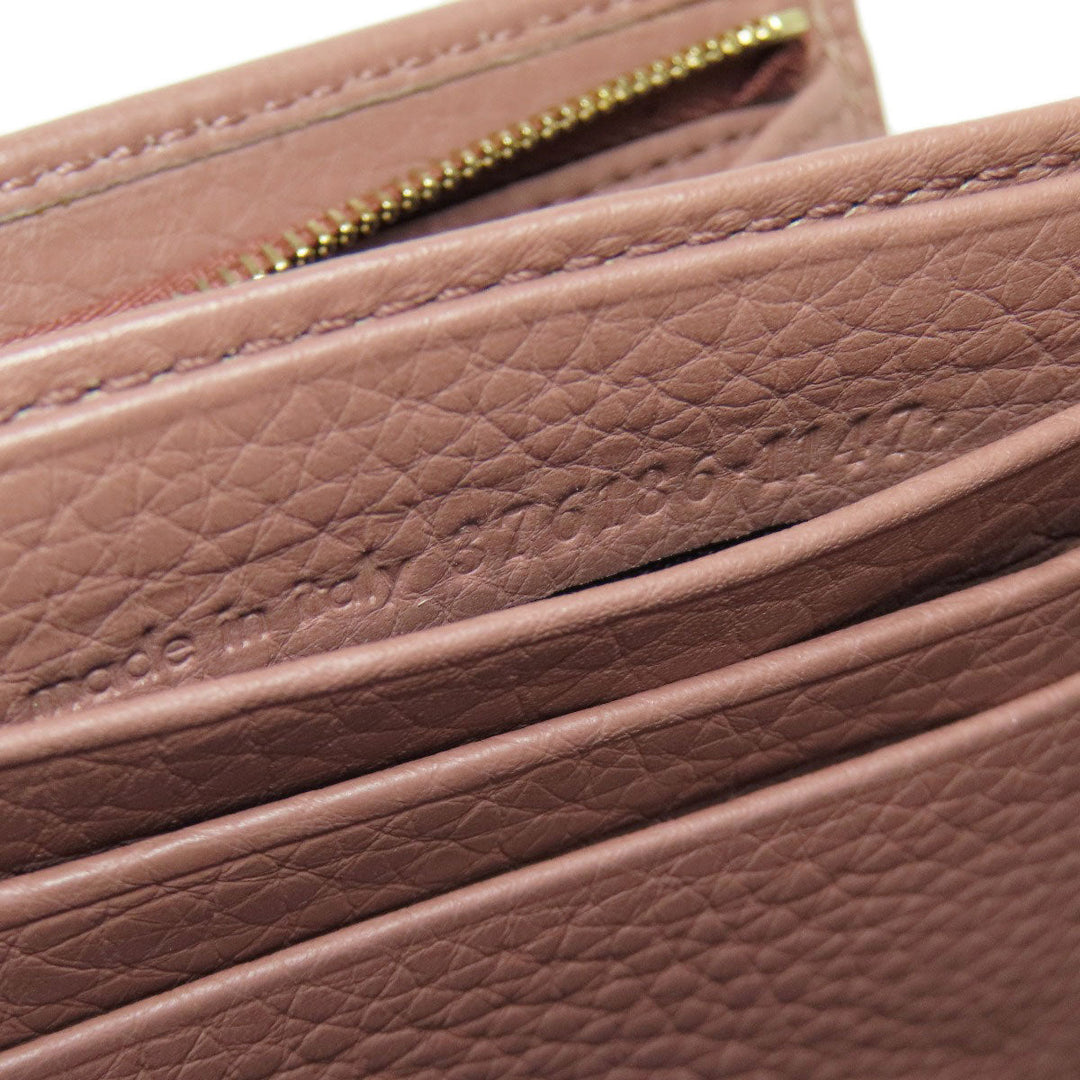 GUCCI Long Wallet Purse 376186 leather pink Swing Women Used Authentic