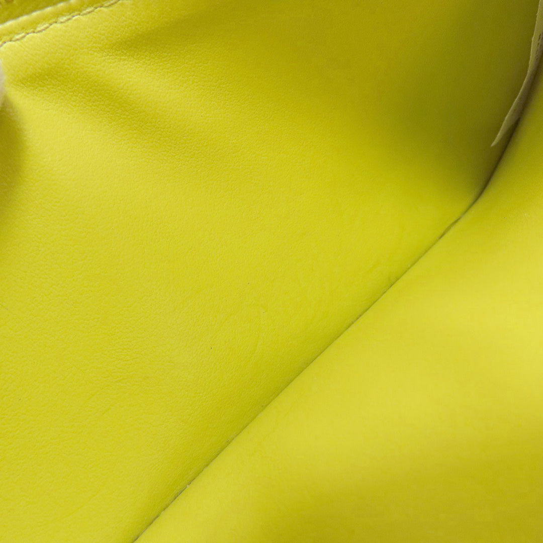 BOTTEGAVENETA Long Wallet Purse leather yellow INTRECCIATO Women Used Authentic
