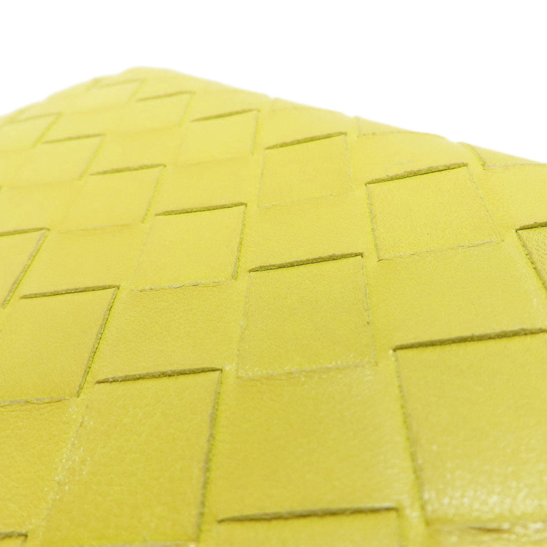 BOTTEGAVENETA Long Wallet Purse leather yellow INTRECCIATO Women Used Authentic