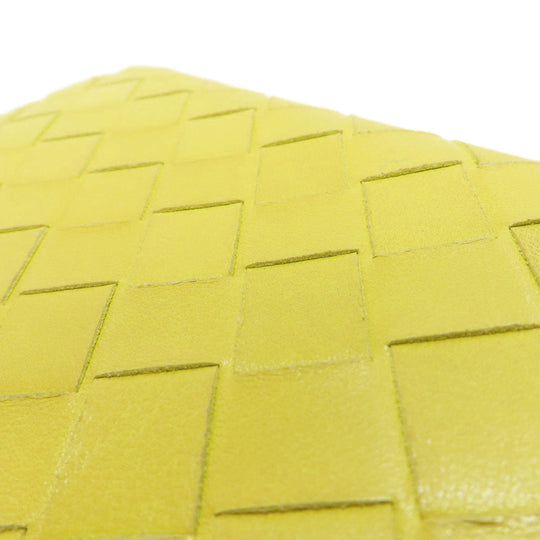 BOTTEGAVENETA Long Wallet Purse leather yellow INTRECCIATO Women Used Authentic