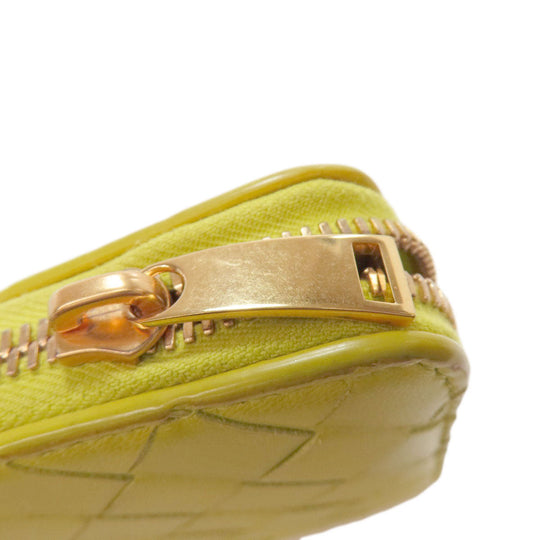 BOTTEGAVENETA Long Wallet Purse leather yellow INTRECCIATO Women Used Authentic