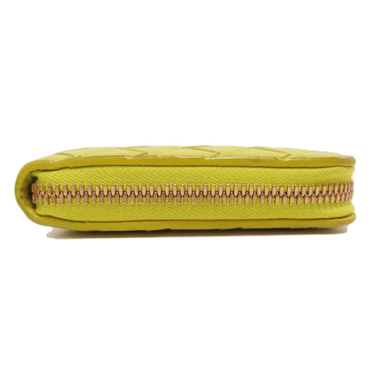 BOTTEGAVENETA Long Wallet Purse leather yellow INTRECCIATO Women Used Authentic