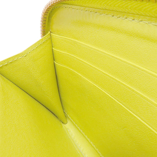 BOTTEGAVENETA Long Wallet Purse leather yellow INTRECCIATO Women Used Authentic