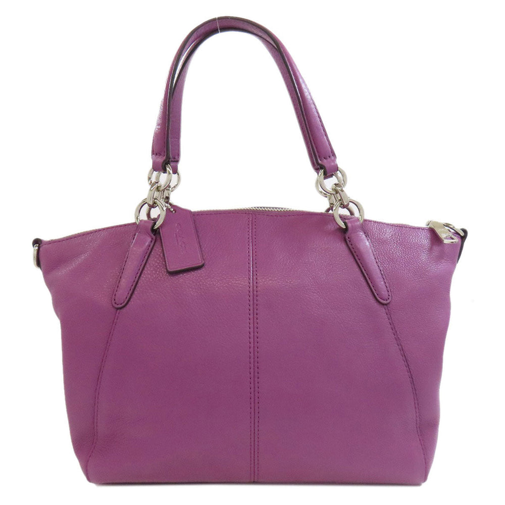COACH Handbag F36675 leather purple 2WAY Women Used Authentic